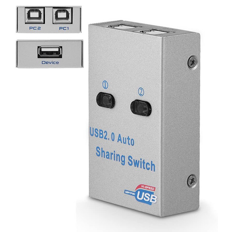 FJGEAR USB Auto Sharing Switch 2 Port USB2.0 Switcher HUB Selector Adapter for Printer Computer Scanner Keyboard | BigBuy360 - bigbuy360.vn