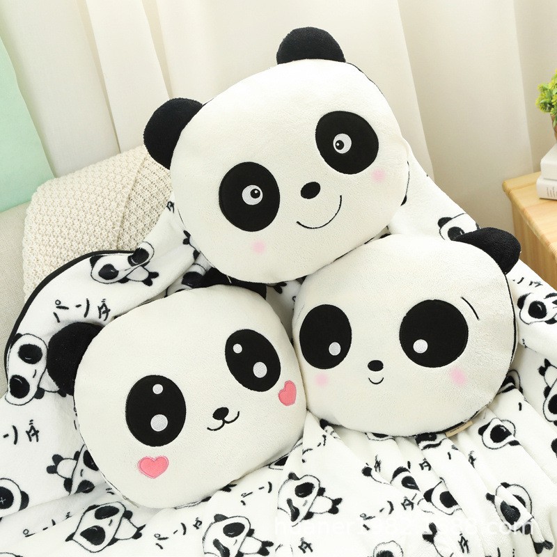 ⚡Tất Cả Các Cửa Hàng⚡ Chăn Gối Ngủ Hai Trong Một Hình Gấu Trúc Dễ Thương 0504