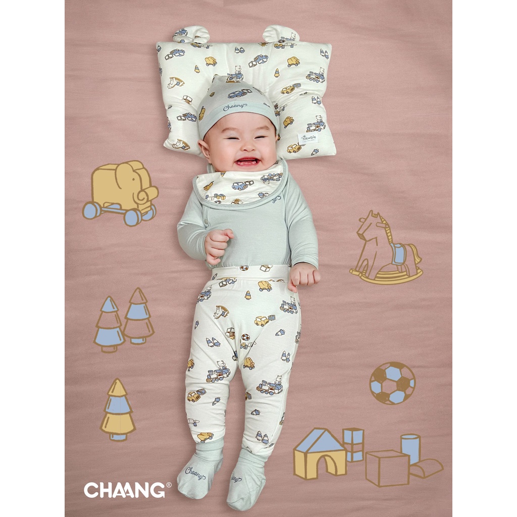 [CHÍNH HÃNG] Set sơ sinh bodychip cài vai dài tay kèm quần họa tiết Tigger Chaang