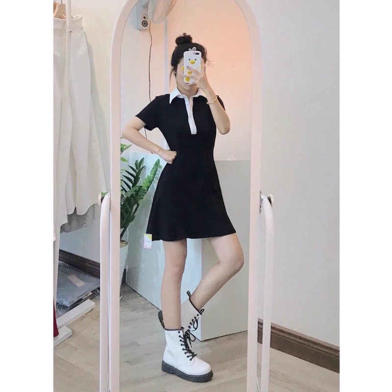 Đầm Polo Ngắn Tay Phối Viền Cổ Sơ Mi - VN17
