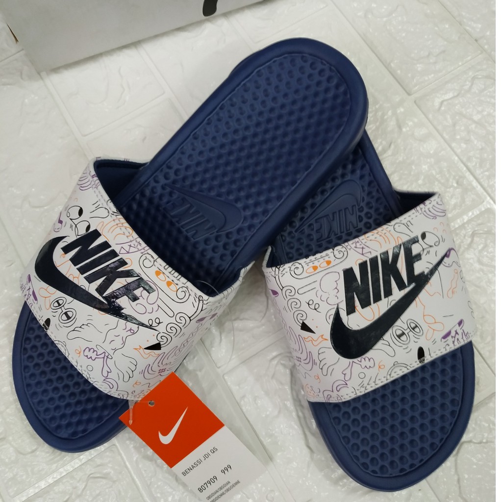 [FULL BOX] DÉP NIKE ĐEN TRẮNG HỌA TIẾT QUAI NGANG