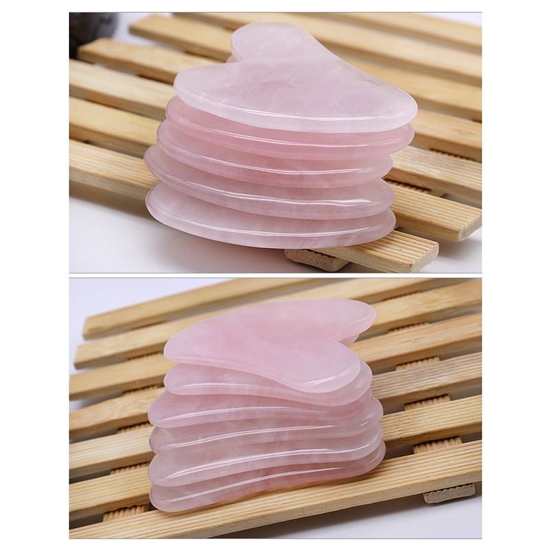 Bảng Đá Thạch Anh Hồng Tự Nhiên Hình Chữ V Mát Xa Mặt ☆Dysunbey