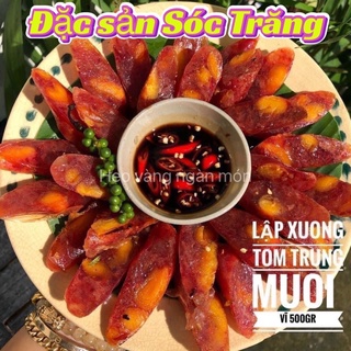 Lạp xưởng tôm trứng muối. Túi 500gr.