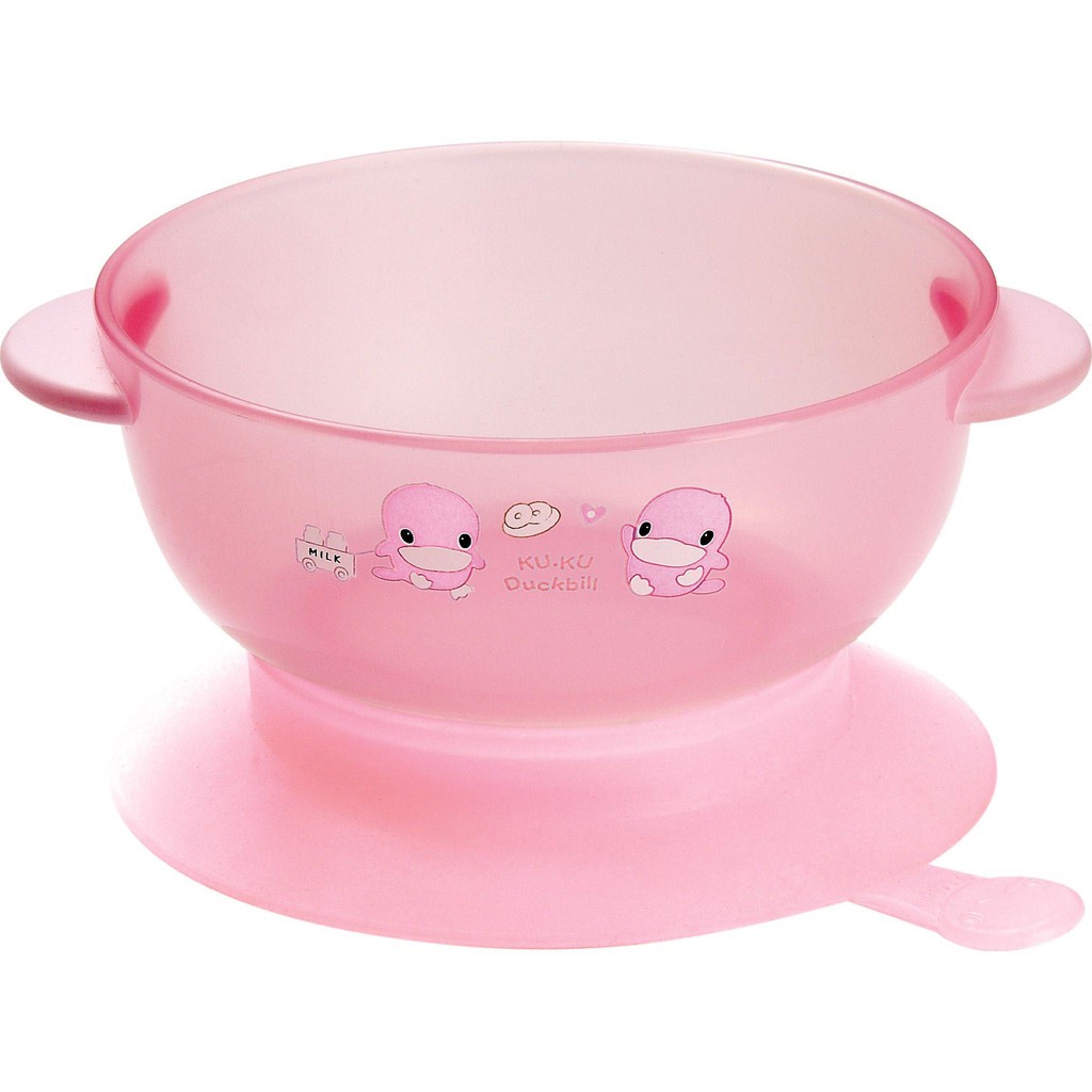 Chén ăn cho bé bằng silicon có đế dính Kuku Duckbill Ku5442 xanh/hồng
