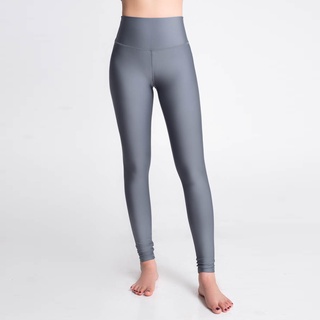 Quần dài tập Yoga Legging trơn bóng màu XÁM - ánh Xanh Just Feel Free-H9910