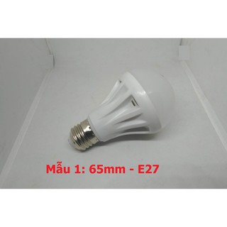 Bóng led tròn 12V 7W đui E27 / kẹp acquy