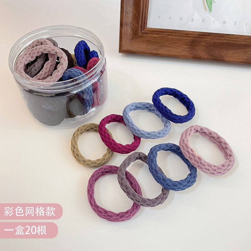 Set 20 Dây Thun Cột Tóc Co Giãn Nhiều Màu Sắc Phong Cách Hàn Quốc Thời Trang Cho Nữ