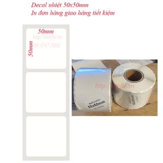 Tem đơn hàng ghtk 50x50, decal nhiệt 50x50, decal nhiệt ghtk 50x50 cuộn 450 tem