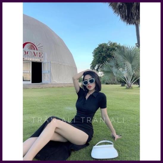 [Siêu Hot] đầm body gân xẻ hở lưng - freesize dưới 53kg tùy chiều cao - hình thật trải sàn gỗ xám Carotshop [Ảnh Thật] | BigBuy360 - bigbuy360.vn