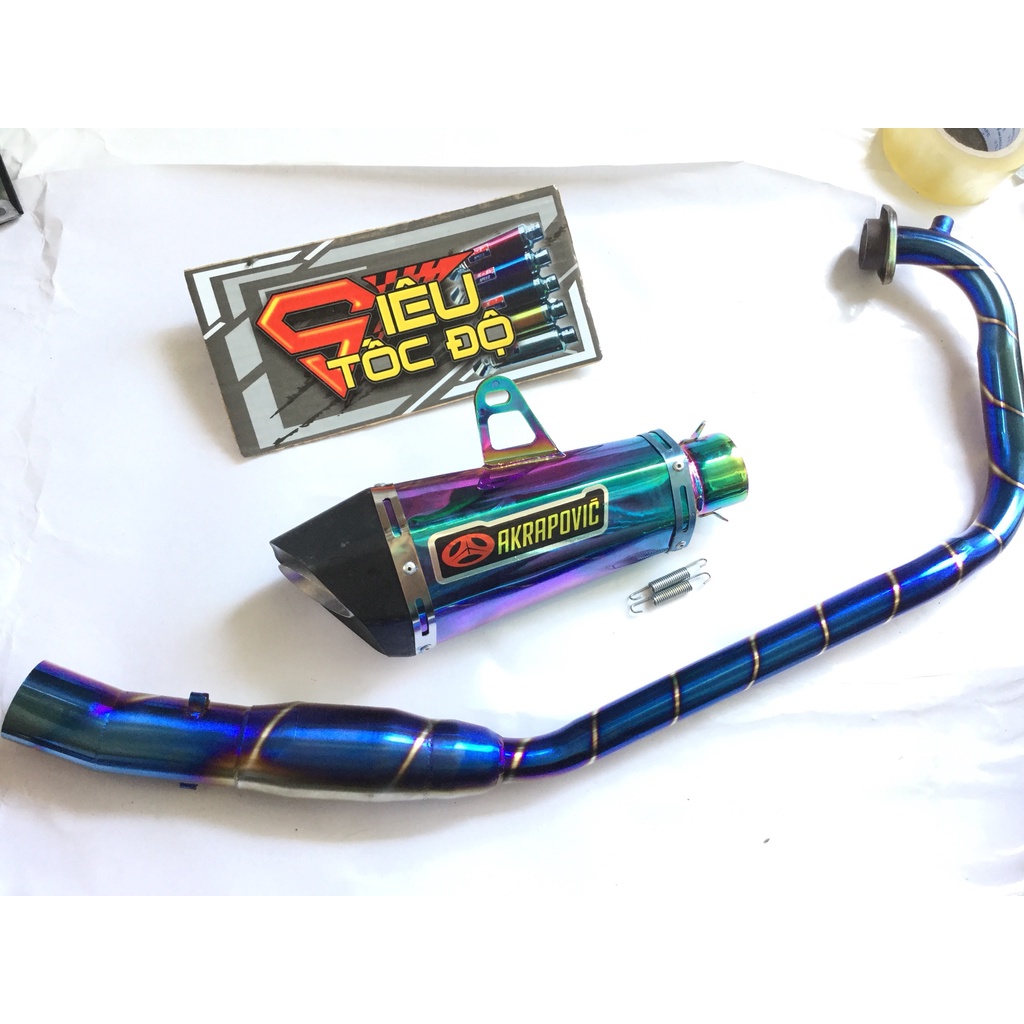 Pô AKAPOVIC 7 MÀU full cổ bầu hơi titan gắn cho exciter, winer, sonic, raider fi, satria, gsx