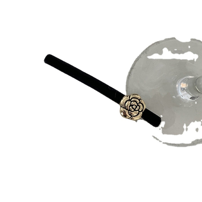 Kẹp Tóc Nhung Phẳng Đính Hoa Trà Thời Trang Cho Nữ