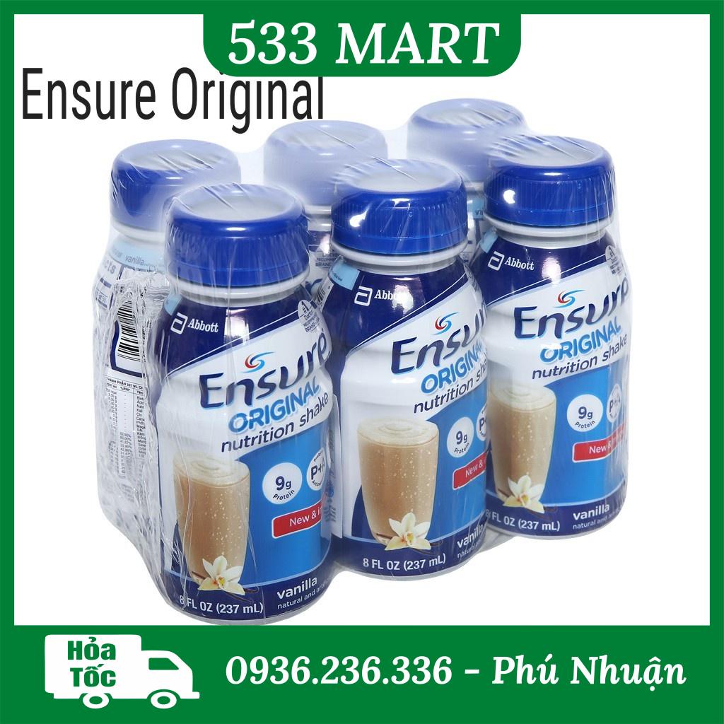 Lốc 6 chai sữa nước Ensure Original vani 237ml