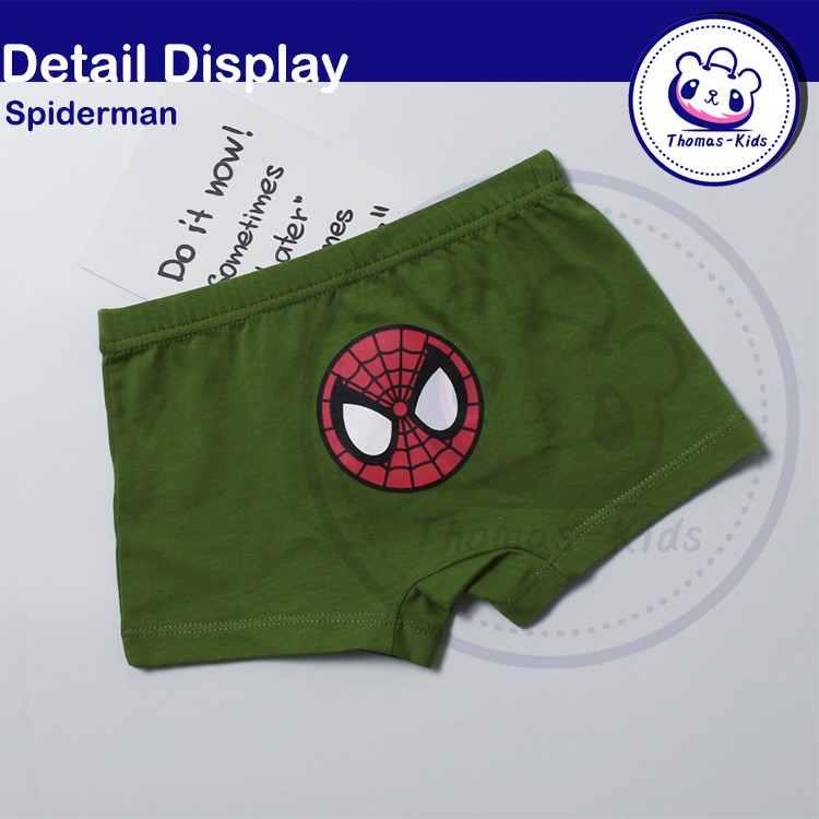 Set 5 quần lót Boxer hình người nhện Captain America thời trang B112 3-12Y