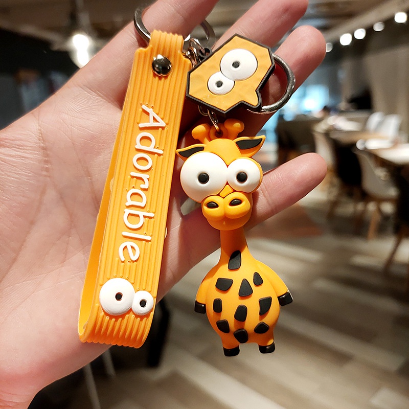 Móc khóa QIHE JEWELRY mặt hình chú hươu cao cổ/ lừa hoạt hình ngộ nghĩnh đáng yêu