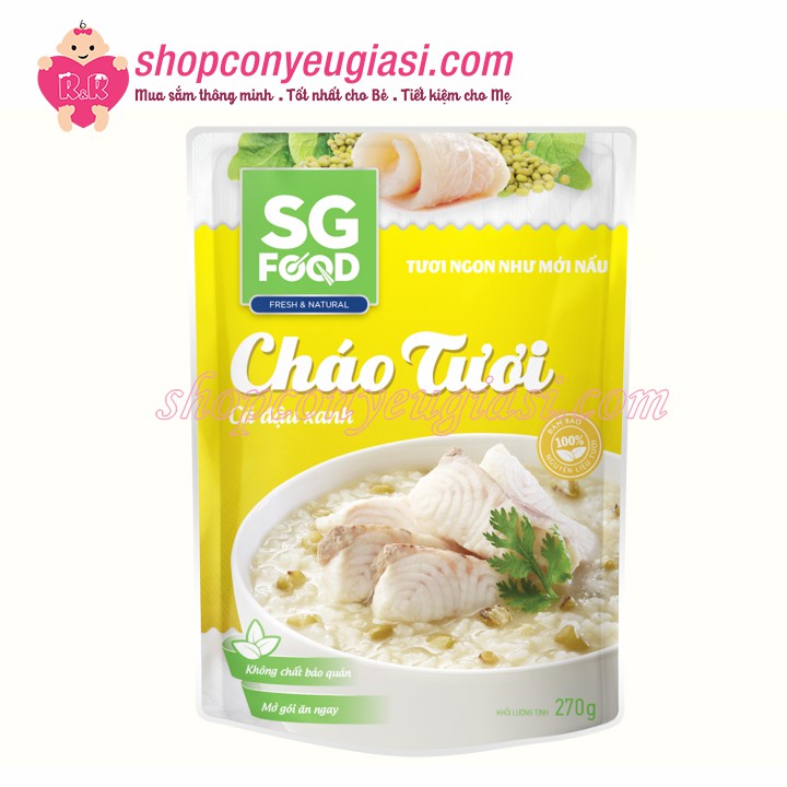 Cháo Tươi SG Food 270g Nhiều Vị Cho Bé Từ 12m+ - Date 09/2022