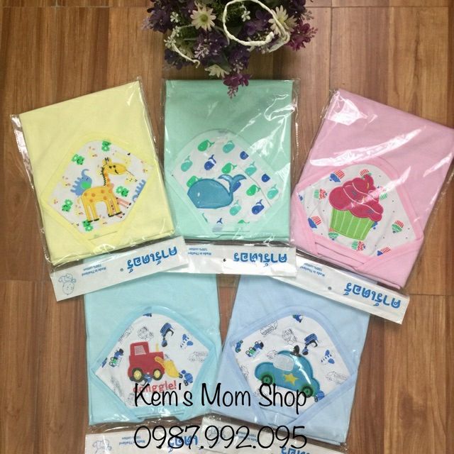 Chăn Ủ Mùa Hè Có Mũ Thêu, Vải Cotton Cao Cấp UT