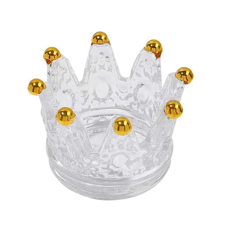 Youyo Cốc Pha Lê Acrylic Đựng Bột Lỏng Làm Móng Tay Có Nắp Hình Vương Miện