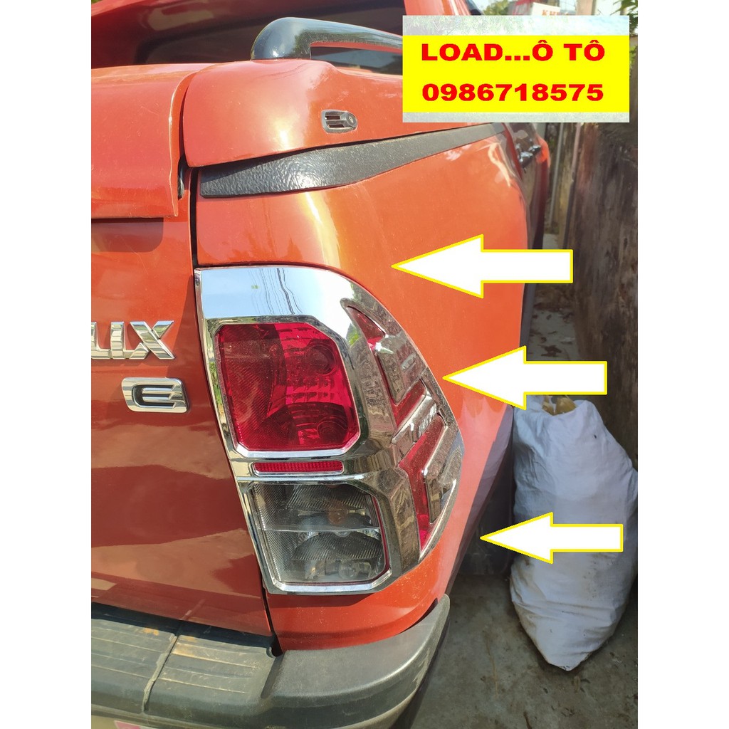 Bộ Ốp Đèn Pha và Hậu Toyota Hilux 2022-2018 Mạ Crom Sáng Bóng