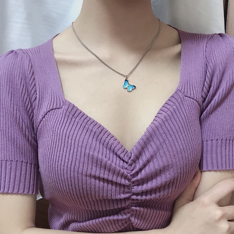 Dây Chuyền Mặt Bướm Phong Cách Hàn Quốc Độc Đáo Cho Nữ