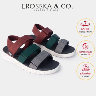 [Mã WABRWS giảm 15% đơn 150K] Giày sandal đế phylon Erosska quai dù phối nhiều màu cao 3cm màu đỏ _ SD005