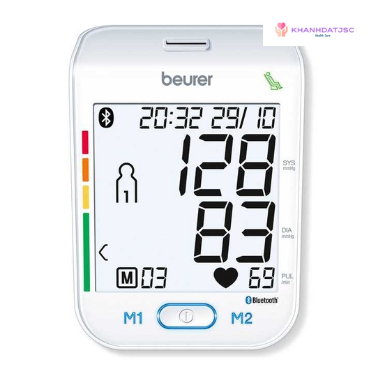 Máy Đo Huyết Áp Bắp Tay Beurer BM77 - Công Nghệ Dao Động, Kết Nối Bluetooth, Bộ Nhớ 120 Lần