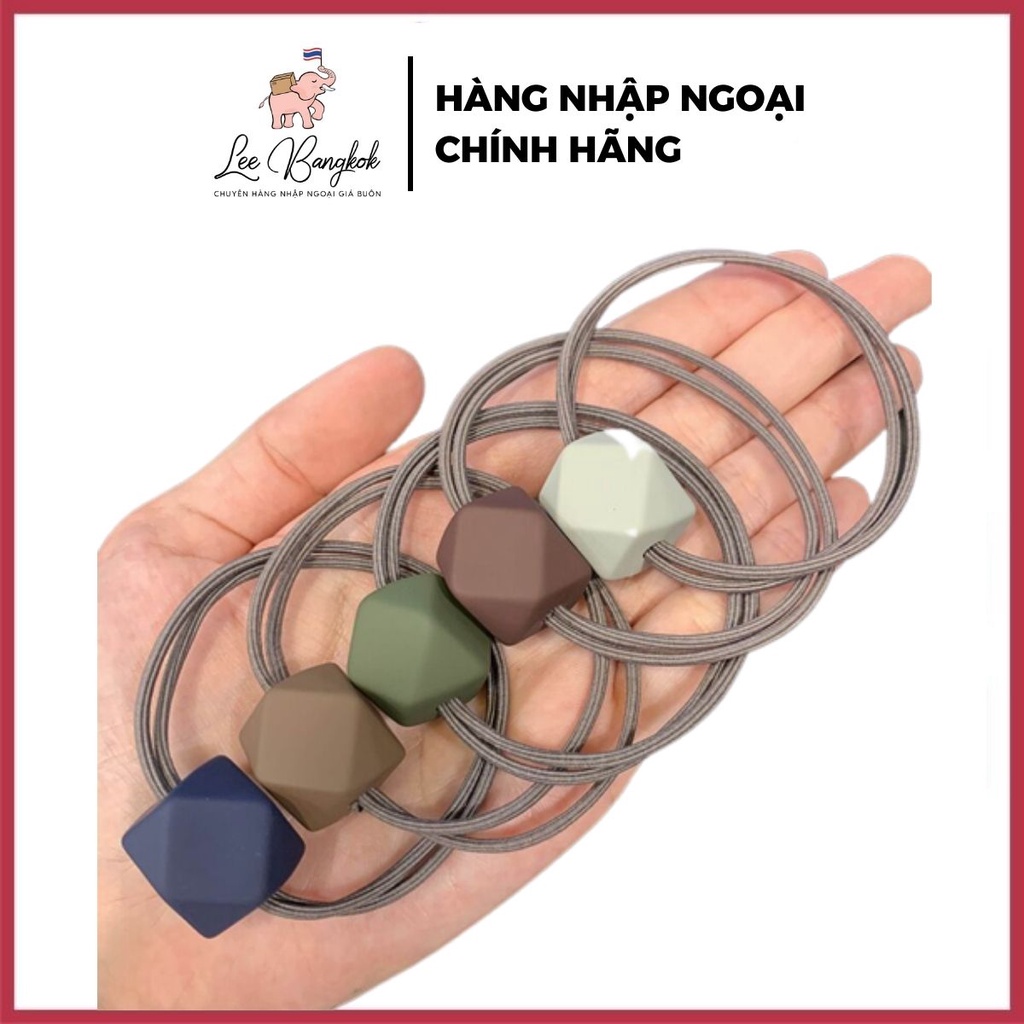 Set 5 Cái Dây Buộc Tóc Cao Su Màu Trơn Phong Cách Hàn Quốc Đơn Giản Thời Trang Cho Nữ