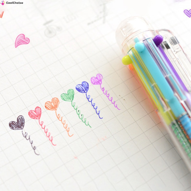 Bút Bi 6 Trong 1 6 Trong 1 Có Thể Thu Gọn Tiện Dụng Cho Học Sinh/Văn Phòng