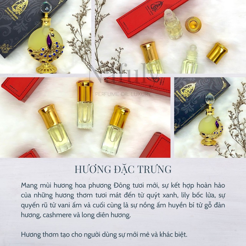 Tinh Dầu Nước Hoa Dubai Queen Phượng Hoàng Gold Chính Hãng Quốc Tế Thiết Kế Cao Cấp Cho Nữ Hình Con Công Vàng 15ml | Thế Giới Skin Care