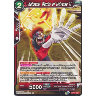 Thẻ bài Dragonball - TCG - Kahseral, Warrior of Universe 11 / BT14-026'