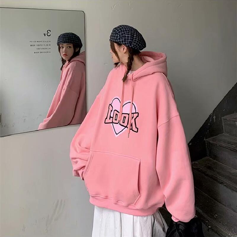 Áo hoodie in họa tiết chữ form rộng phong cách Nhật Bản trẻ trung cho nam và nữ size M-5XL
