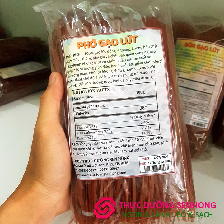Phở gạo lứt đỏ (Sợi 5mm - 500gr) Thực dưỡng Sen Hồng | BigBuy360 - bigbuy360.vn