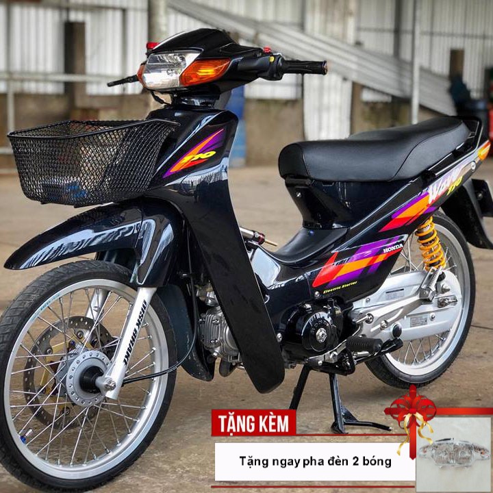 Dàn áo xe Wave Alpha - wave zx - wave 110 đời 2002 đến 2006 dòng pha 2 bóng,nhựa ABS nguyên sinh màu Đen - tặng pha đèn