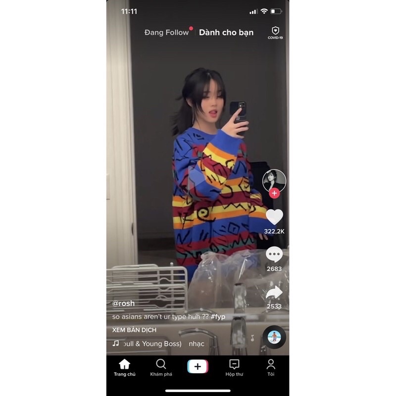 Áo len nữ hoạ tiết cá tính