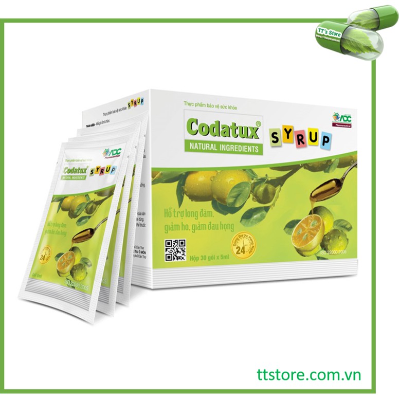 Codatux Syrup [Hộp 30 gói] - Siro codatux hỗ trợ giảm ho, long đờm cho bé