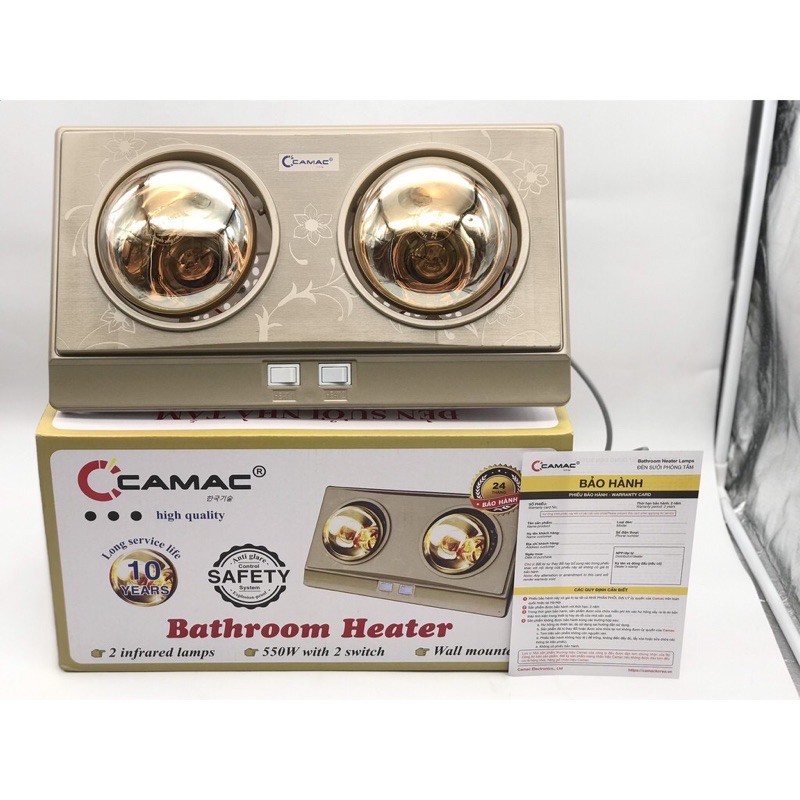 Đèn sưởi nhà tắm 2 bóng Camac CM02( Đèn sưởi 2 bóng , hàng Việt Nam , giá rẻ , bền , đẹp , sản phẩm được mua nhiều nhất)