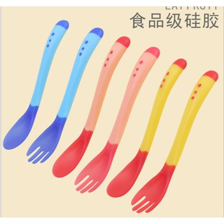 Thìa báo nóng đầu mềm cho bé - giao màu ngẫu nhiên
