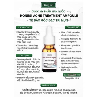 Honesi trị mụn chai lẻ 10ml
