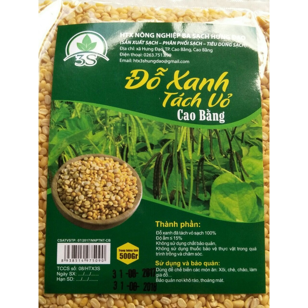 Đậu Xanh tách vỏ Ba Sạch Cao bằng 500 gr