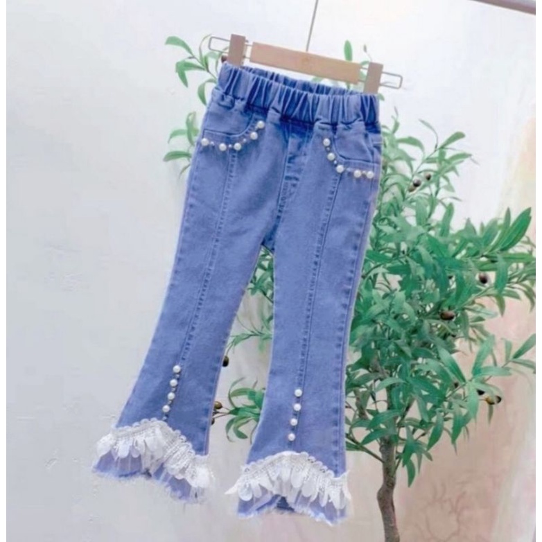 Quần Jean Bé Gái Ống Loe Sang chảnh chất đẹp 15-25kg