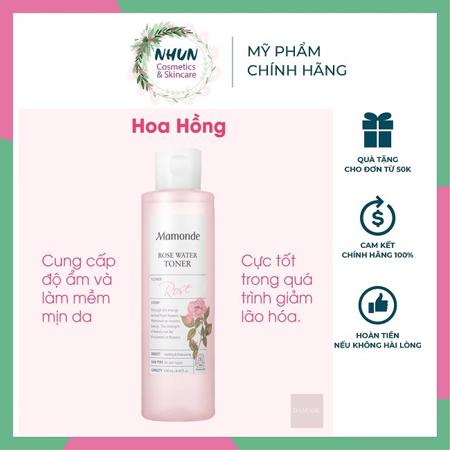 Nước hoa hồng Rose Water Toner Mamonde (Nhungshika)