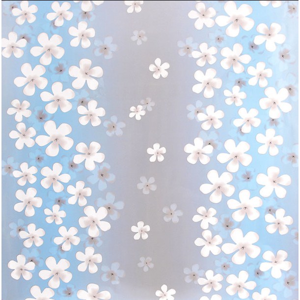 Decal dán kính hoa lài màu xanh dương trang nhã khổ 45cm keo sẵn
