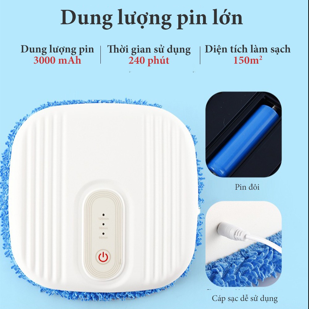 Robot lau nhà thông minh Elas Smart Life lau bụi khô lau ướt có remote hẹn giờ từ xa và đèn UV diệt vi khuẩn