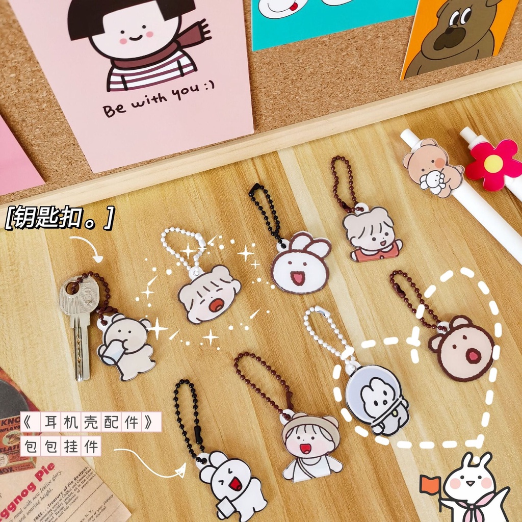 Keychians Móc Khoá Hoạt Hình Dây Bi Gấu Nâu Dễ Thương Mặt Dây Chuyền Cặp Học Sinh Tom House
