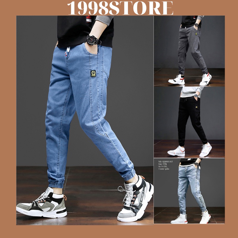 Quần jogger jean nam,Quần bó chân  phong cách hàn quốc chất jean co dãn thoải mái mẫu mới cao cấp 1998STORE