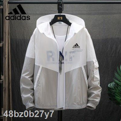 Chính Hãng Áo khoác gió Adidas có mũ trùm đầu chất liệu nhanh khô thoáng khí