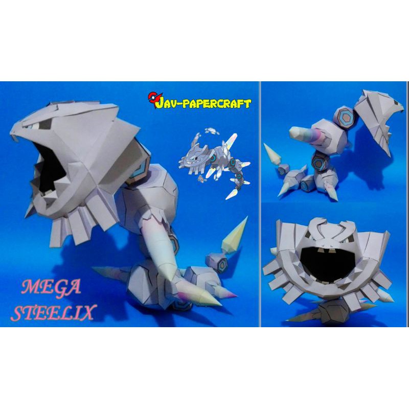 Mô Hình Nhân Vật Pokemon Mega Steelix Papercraft