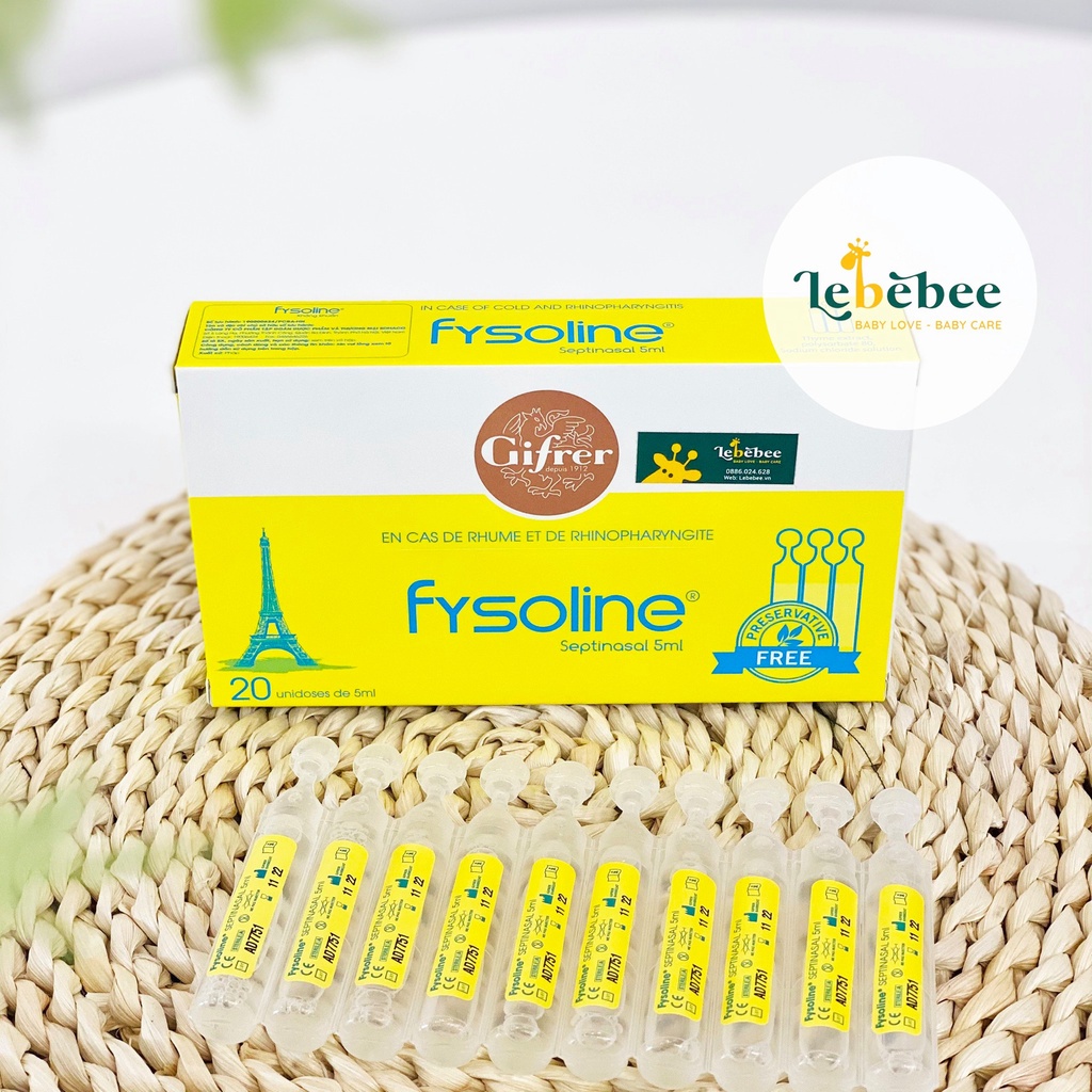 Fysoline - Nước muối sinh lý Gifrer Pháp - Vệ sinh mắt, mũi, miệng cho bé