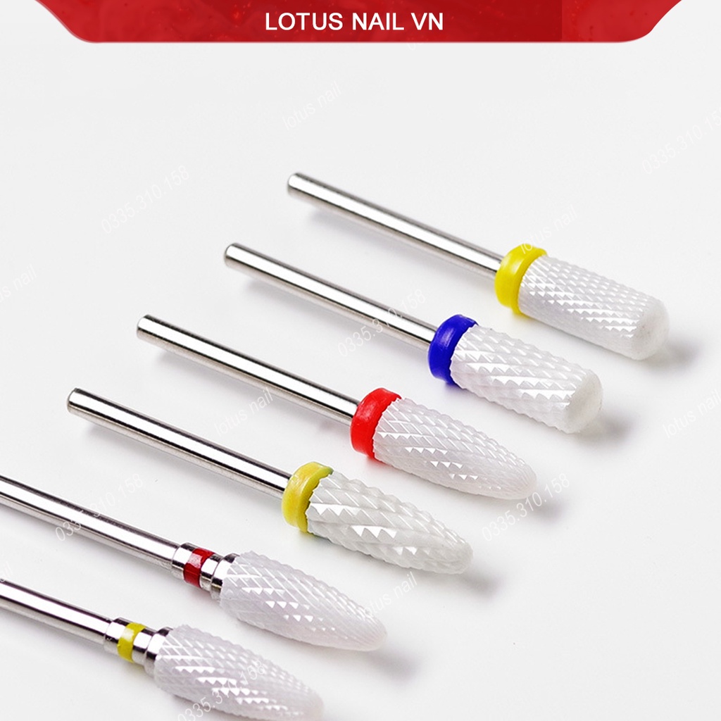 Đầu mài móng, đầu mài nail bằng sứ cao cấp chuyên dùng phá gel, mài mịn