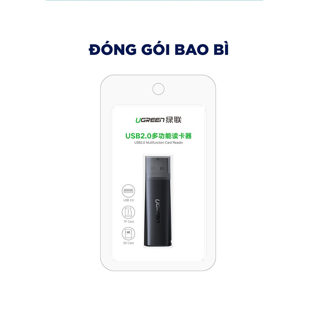Đầu đọc thẻ SD TF chân cắm USB 3.0 UGREEN CM264 Truyền tải dữ liệu nhanh chóng|Thiết kế nhỏ gọn BH 18 Tháng 1 Đổi 1