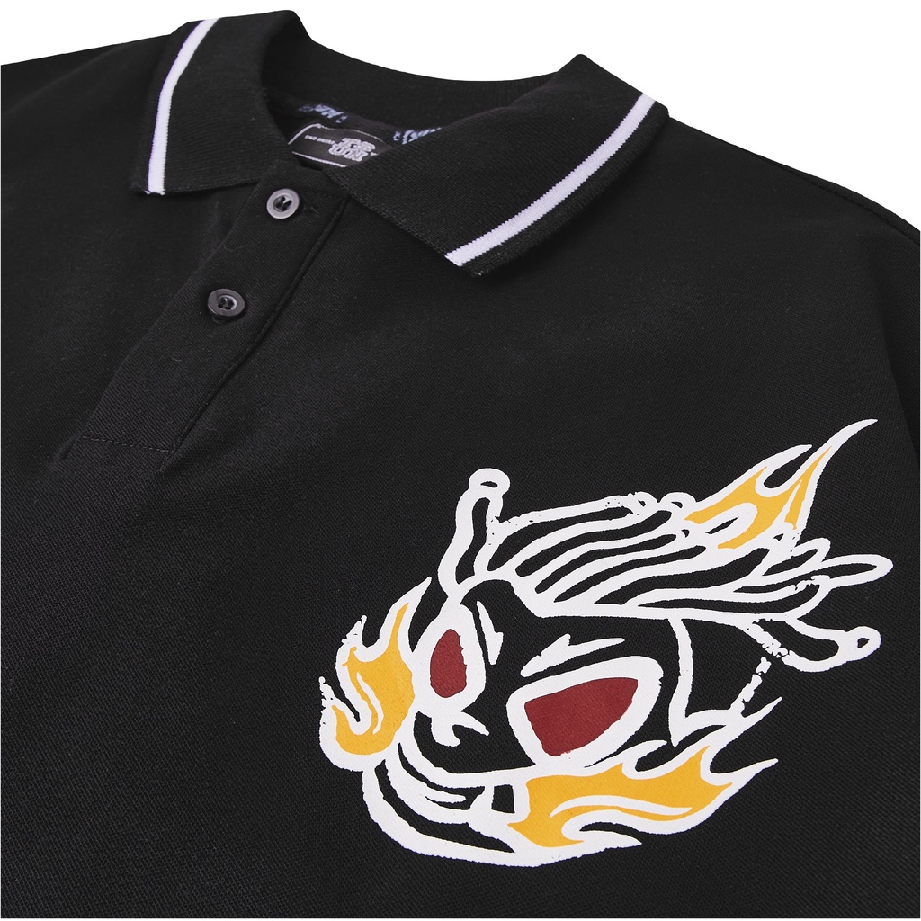 Áo Polo TSUN LitMascot - Đen - [UNISEX] - In Kéo Lụa